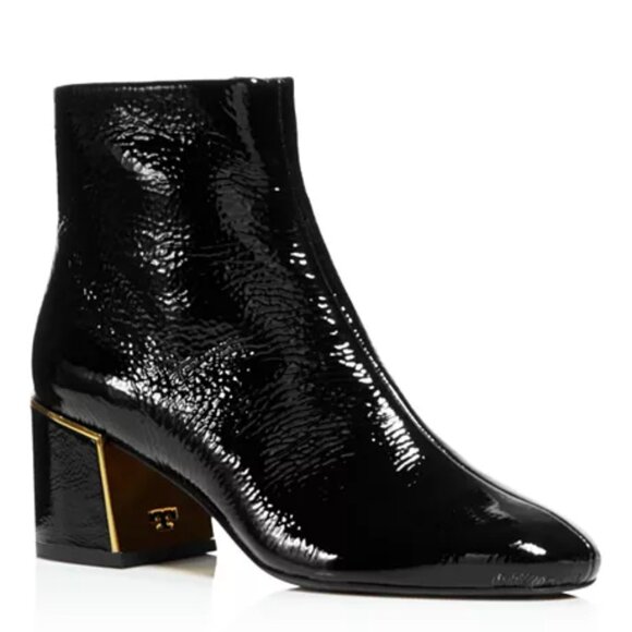 Tory Burch Women's Juliana Tumbled Patent Leather Booties Size 9 - Picture 1 of 12